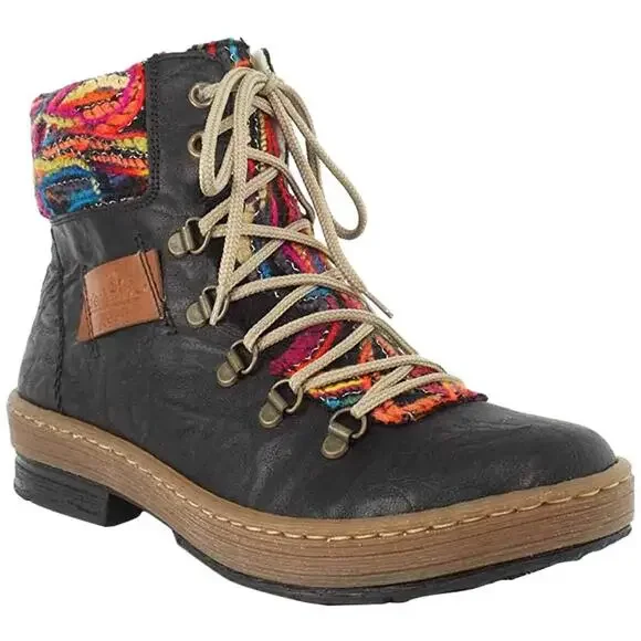 Rieker Women's Synthetic Boots - Zip-Up Ankle Boots In Gray For Fall & Winter - View #2